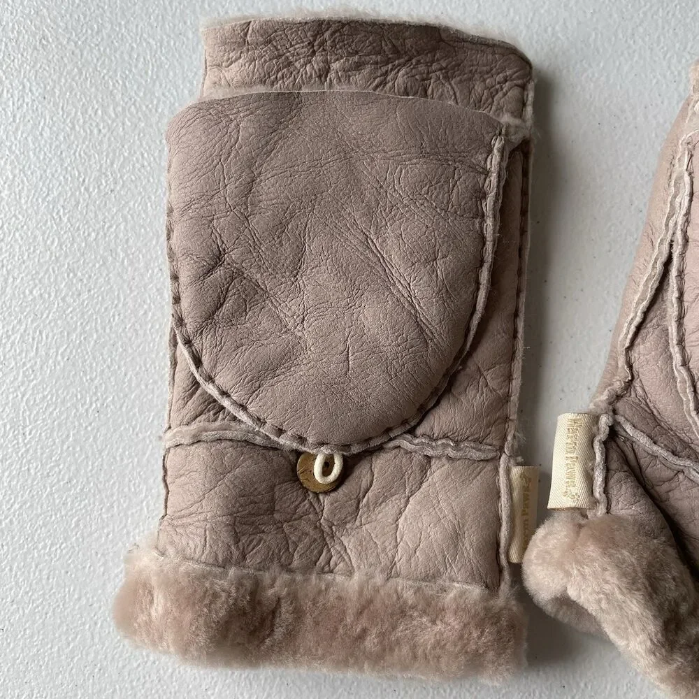 Warm Paws Winter Mittens Gloves Tan Cream Warm Women's Size S/M